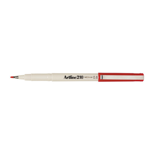 Artline 210 Fineliner Pen 0.6mm Red Bx12