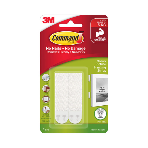 Command 17201 Medium Picture Hanging Strips 4-Pack - Box of 6