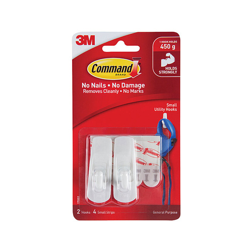 Command 17002 Small Hooks 2-Pack - Box of 6