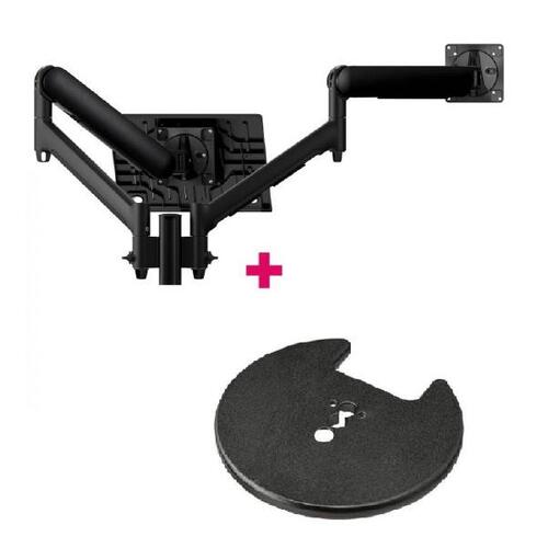 Atdec AWMS-2-ND13 Notebook-Monitor Combo Mount + 135mm Post / 9kg (20lb) Flat Screens, 6kg (13.5lb) Curved Screens + Grommet Clamp Desk Fixing, Black