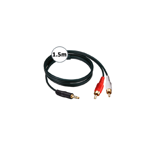 Sansai Stereo Plug to 2RCA Connecting Portable Audio to Amplifier Mini Hi-Fi 1.5m