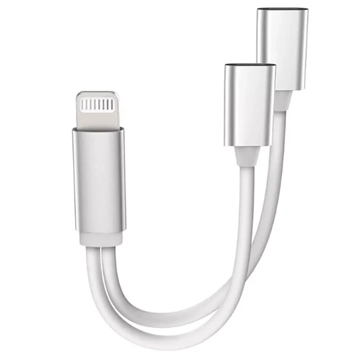 Sansai IPH-0907K-SILVER Lightning to 155mm Audio Earphones Jack Adapter Silver