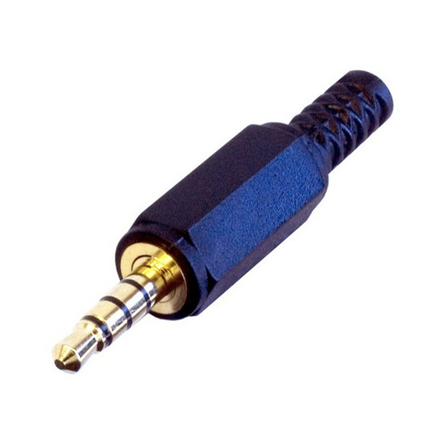 PD1255 3.5mm 4 Contact Phono Plastic Plug PP0138 Black