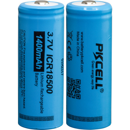 3.7V 1400mAh 18500 LI-ION BATTERY 2PK