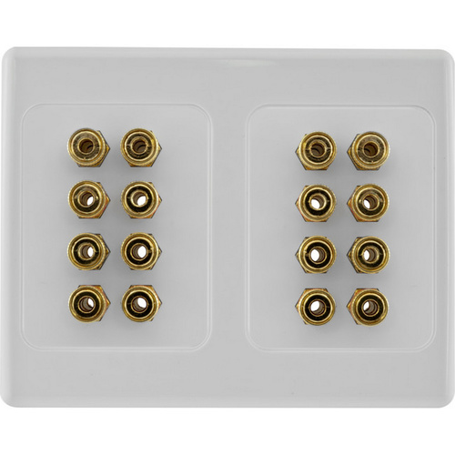 Pro.2 Gold Plated 16 Banana Sockets Terminal Speaker Wall Plate