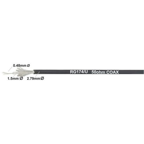  50 ohm RG174/U COAX 2.5mm Communication Cable