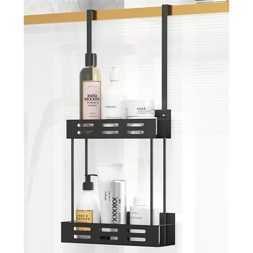 CARLA HOME Over the Door 2-tier Shower Caddy Organizer Shelf with Hooks for Bathroom